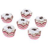 Max 6 Pieces Simulation Cup Cake Model PU Early Childhood Education Prop Brown