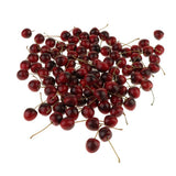 Maxbell 100 Pieces Artificial Vegetables Fruits Acorn Cherry Strawberry Dark Red Cherry