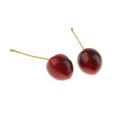 Maxbell 100 Pieces Artificial Vegetables Fruits Acorn Cherry Strawberry Dark Red Cherry