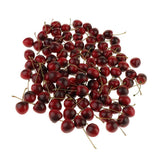 Maxbell 100 Pieces Artificial Vegetables Fruits Acorn Cherry Strawberry Dark Red Cherry