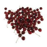 Maxbell 100 Pieces Artificial Vegetables Fruits Acorn Cherry Strawberry Dark Red Cherry
