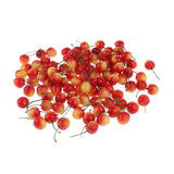 Maxbell 100 Pieces Artificial Vegetables Fruits Acorn Cherry Strawberry Yellow Red Cherry