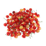Maxbell 100 Pieces Artificial Vegetables Fruits Acorn Cherry Strawberry Yellow Red Cherry