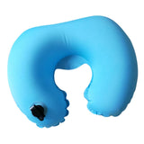 Max U Shaped Inflatable Pillow Travel Support Cushion Sky Blue