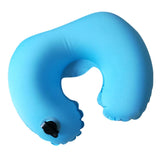 Max U Shaped Inflatable Pillow Travel Support Cushion Sky Blue