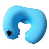 Max U Shaped Inflatable Pillow Travel Support Cushion Sky Blue