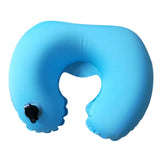 Max U Shaped Inflatable Pillow Travel Support Cushion Sky Blue