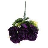 Maxbell Artificial Silk Rose Flowers Bouquet Wedding Home Decoration Props Purple