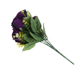 Maxbell Artificial Silk Rose Flowers Bouquet Wedding Home Decoration Props Purple