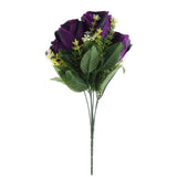 Maxbell Artificial Silk Rose Flowers Bouquet Wedding Home Decoration Props Purple