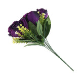 Maxbell Artificial Silk Rose Flowers Bouquet Wedding Home Decoration Props Purple