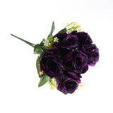 Maxbell Artificial Silk Rose Flowers Bouquet Wedding Home Decoration Props Purple