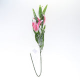 Max Simulation 3-Head Flowers Lily Artificial Plant Home Decor Pink