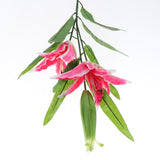 Max Simulation 3-Head Flowers Lily Artificial Plant Home Decor Pink