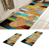 Maxbell Absorbent Door Mat Non Slip Runner Rug Love pattern 40x120cm