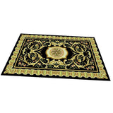 Max European Rugs Rubber Backed Non Skid Rug Floor Mat,160x120cm Black