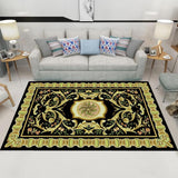 Max European Rugs Rubber Backed Non Skid Rug Floor Mat,160x120cm Black