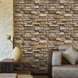 Maxbell 1 Piece 3D PVC Brick Wall Sticker Peel and Stick Wallpaper TV Background