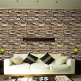 Maxbell 1 Piece 3D PVC Brick Wall Sticker Peel and Stick Wallpaper TV Background