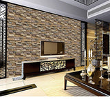 Maxbell 1 Piece 3D PVC Brick Wall Sticker Peel and Stick Wallpaper TV Background