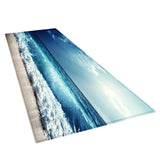 Maxbell Non-woven Fabric Floor Mat Printed Bathroom Non-slip Area Rug Blue_1