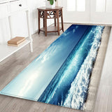 Maxbell Non-woven Fabric Floor Mat Printed Bathroom Non-slip Area Rug Blue_1