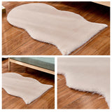 Max 40x60cm Washable Fluffy Skin Faux Fur Fake Rug Mat Rugs Floor Carpet Beige