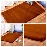 Max Square Area Rug, Faux Fur Plush Floor Mat for Bedroom,40x60cm Coffee