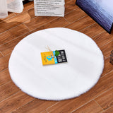 Max Round Area Rug, Faux Fur Rugs Plush Floor Mat for Bedroom,60cm White