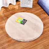 Max Round Area Rug, Faux Fur Rugs Plush Floor Mat for Bedroom,60cm Beige