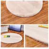 Max Round Area Rug, Faux Fur Rugs Plush Floor Mat for Bedroom,60cm Beige