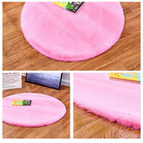 Max Round Area Rug, Faux Fur Rugs Plush Floor Mat for Bedroom,60cm Pink