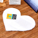 Max Heart Shaped Area Rug,Shaggy Plush Floor Mat for Bedroom,70x90cm White