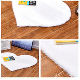 Max Heart Shaped Area Rug,Shaggy Plush Floor Mat for Bedroom,70x90cm White