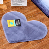 Max Heart Shaped Area Rug,Shaggy Plush Floor Mat for Bedroom,70x90cm Gray