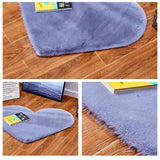 Max Heart Shaped Area Rug,Shaggy Plush Floor Mat for Bedroom,70x90cm Gray