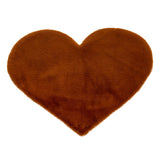 Max Heart Shaped Area Rug,Shaggy Plush Floor Mat for Bedroom,70x90cm Coffee