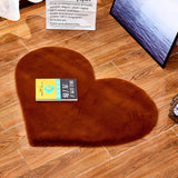 Max Heart Shaped Area Rug,Shaggy Plush Floor Mat for Bedroom,70x90cm Coffee