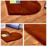 Max Heart Shaped Area Rug,Shaggy Plush Floor Mat for Bedroom,70x90cm Coffee