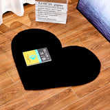 Max Heart Shaped Area Rug,Shaggy Plush Floor Mat for Bedroom,70x90cm Black