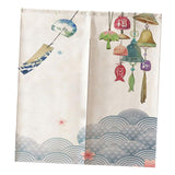 Max Japanese Style Noren Tapestry Kitchen Doorway Curtain 85x90cm Wind Chimes