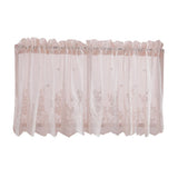 Max Embroidered Window Voile Sheer Curtain Valance Tiers Pink-Valance-130x41cm