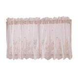 Max Embroidered Window Voile Sheer Curtain Valance Tiers Pink-Valance-137x61cm