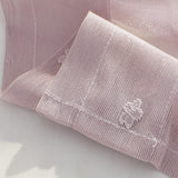 Max Embroidered Window Voile Sheer Curtain Valance Tiers Pink-Valance-137x61cm