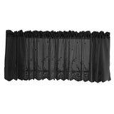 Max Embroidered Window Voile Sheer Curtain Valance Tiers Black-Valance-130x41cm