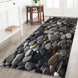 Max 3D Living Room Area Rug Runner Anti-Skid Floor Mat Carpet Pebbles
