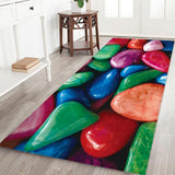 Max 3D Living Room Area Rug Runner Anti-Skid Floor Mat Carpet Colorful Pebbles