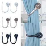 Maxbell 2pcs Curtain Holdbacks Voile Drapery Holder Wall Hook with Ball Finials A