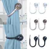 Maxbell 2pcs Curtain Holdbacks Voile Drapery Holder Wall Hook with Ball Finials A