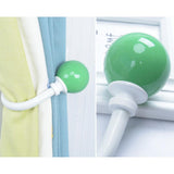 Maxbell 2pcs Curtain Holdback Draperies Holder with Colorful Ball Finials Green